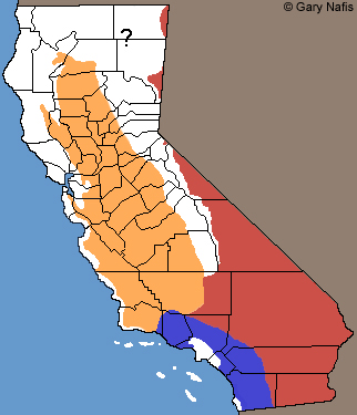 Tiger Whiptails California Range Map