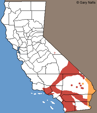 Lyresnakes California Range Map