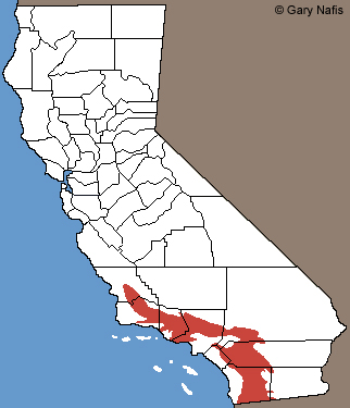 California Treefrog Range Map