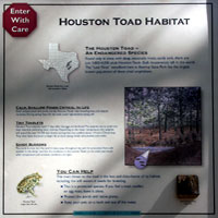 Houston Toad habitat sign