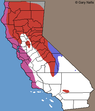 Terrestrial Gartersnakes California Range Map