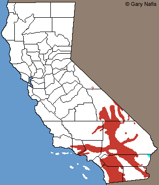 Lyresnakes California Range Map